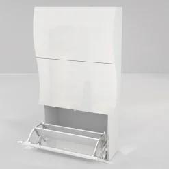 Scarpiera 71x122h cm 3 ante moderna bianco lucido Sea Gihome®
