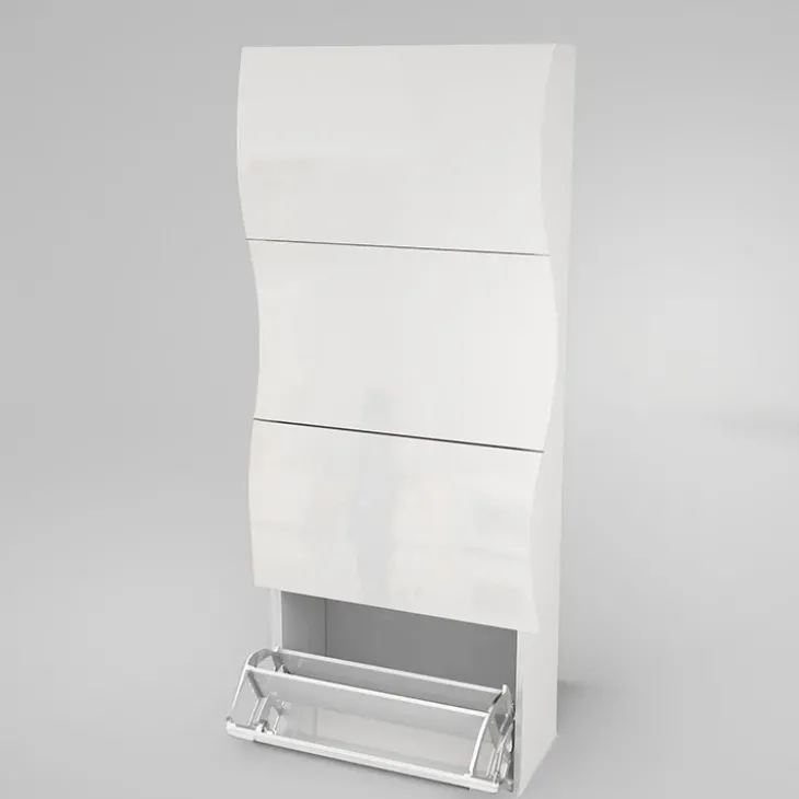 Scarpiera 71x162h cm 4 ante moderna bianco lucido Sea Gihome®
