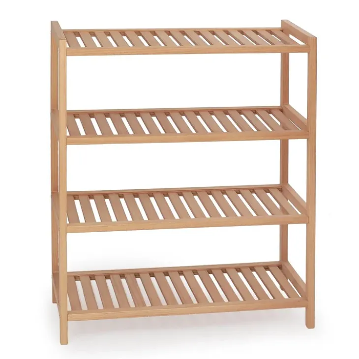 Scarpiera 53x65h cm 4 ripiani moderna legno naturale Zurigo