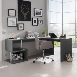 Scrivania angolare ufficio 180x60cm antracite ErgoDesk