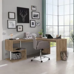 Scrivania angolare ufficio 180x60cm rovere ErgoDesk