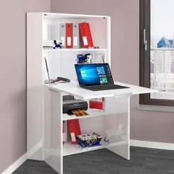 Scrivania a scomparsa 70x67cm angolare bianco lucido Pinko