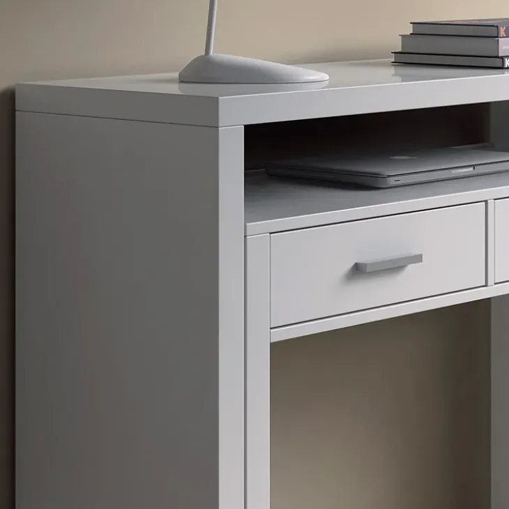 Scrivania consolle ingresso moderna 99x71cm bianco opaco Anastasia