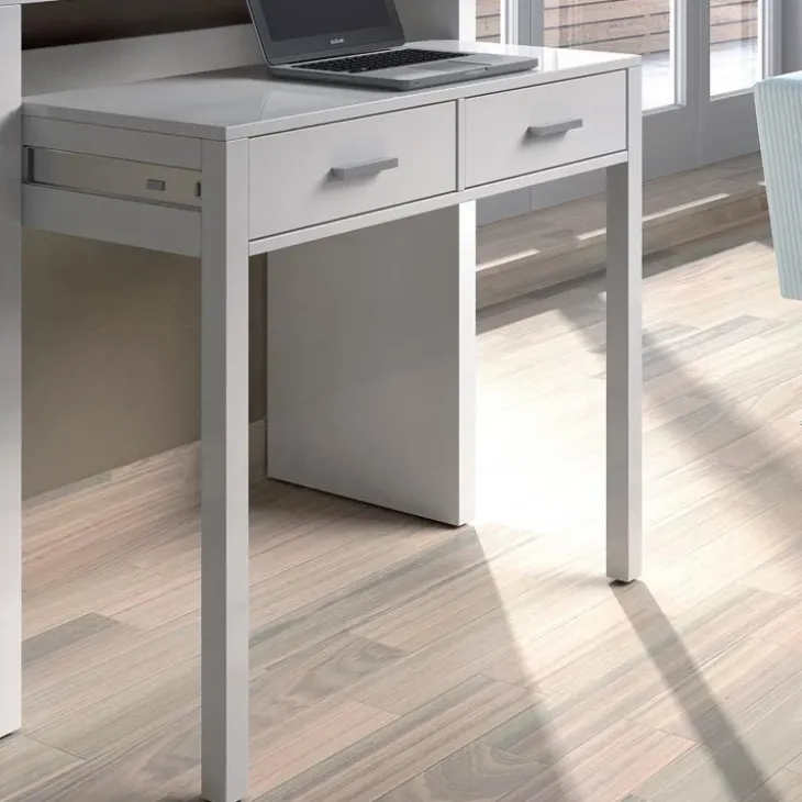 Scrivania consolle ingresso moderna 99x71cm bianco opaco Anastasia