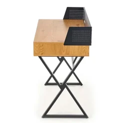 Scrivania consolle ingresso 110x51cm rovere nero metallo Toler