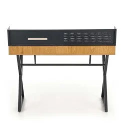Scrivania consolle ingresso 110x51cm rovere nero metallo Toler