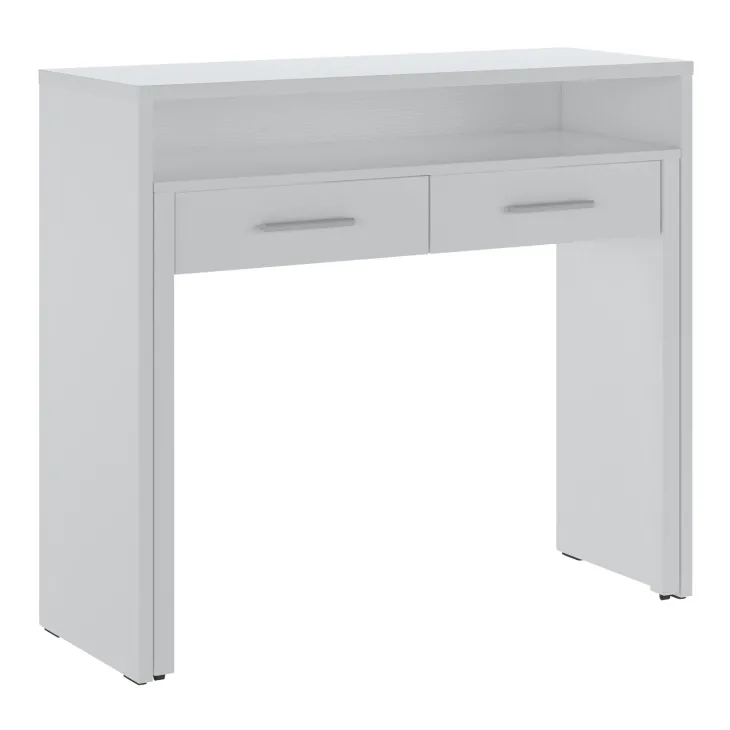 Scrivania consolle 99x71cm scrittoio estraibile bianco opaco Maybelle