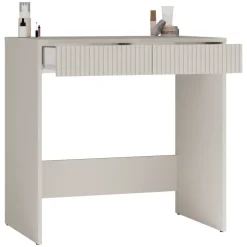 Scrivania scrittoio consolle 81x50cm 2 cassetti cannettato beige cashmere Purpuri