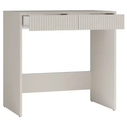 Scrivania scrittoio consolle 81x50cm 2 cassetti cannettato beige cashmere Purpuri