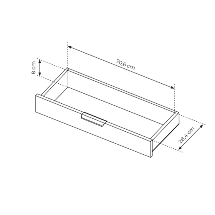 Scrivania toeletta 120x80h cm 1 cassetto rovere Groove
