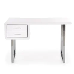 Scrivania ufficio con cassetti 120x55cm bianco laccato lucido Croset