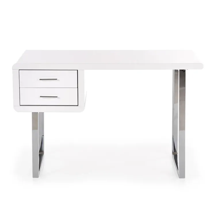 Scrivania ufficio con cassetti 120x55cm bianco laccato lucido Croset