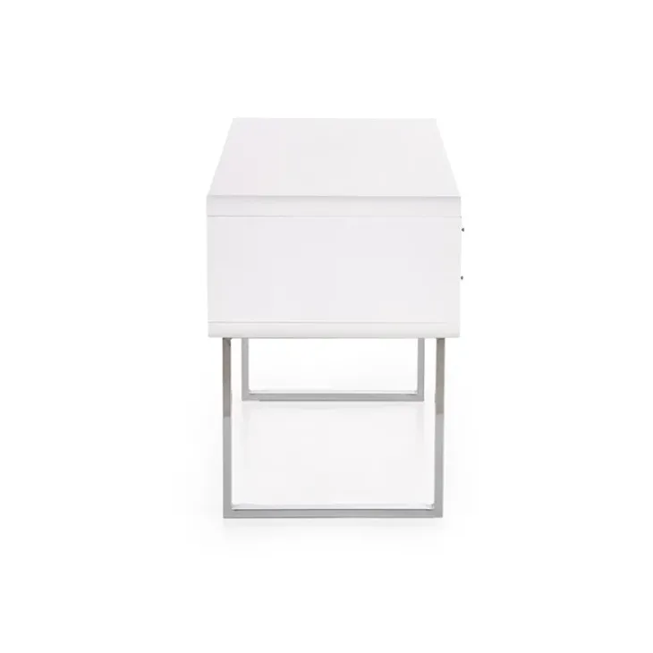 Scrivania ufficio con cassetti 120x55cm bianco laccato lucido Croset