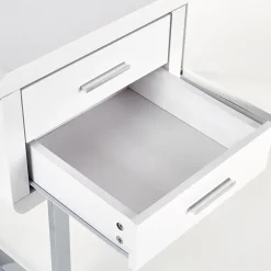 Scrivania ufficio con cassetti 120x55cm bianco laccato lucido Croset