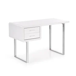Scrivania ufficio con cassetti 120x55cm bianco laccato lucido Croset