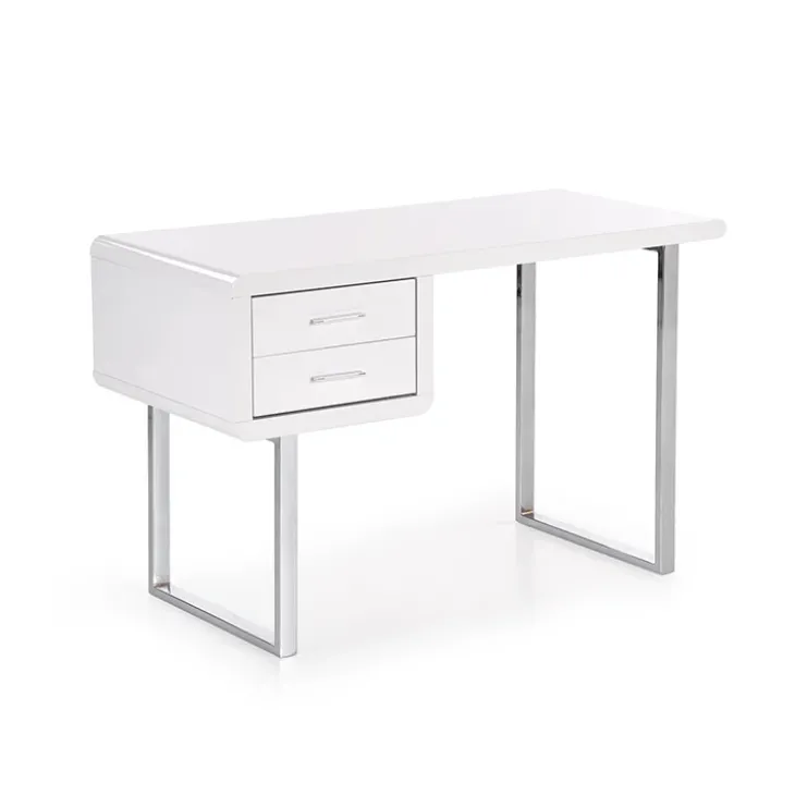 Scrivania ufficio con cassetti 120x55cm bianco laccato lucido Croset