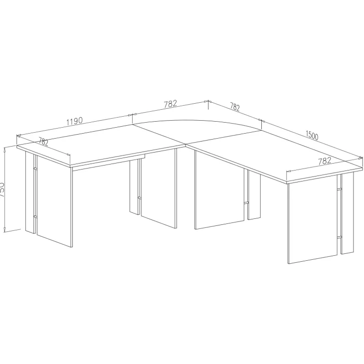 Scrivania ufficio moderna 150x78cm cemento Woody