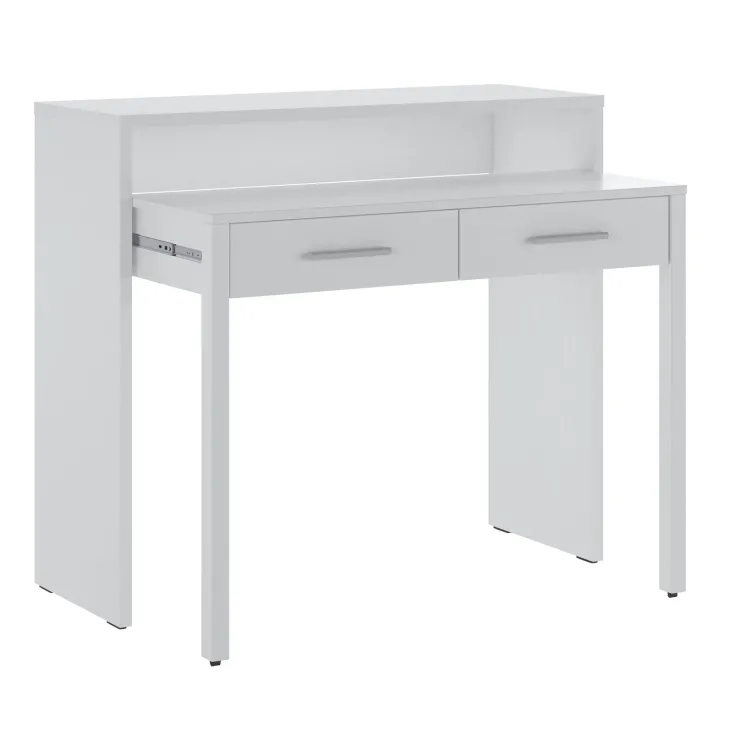 Scrivania ufficio salvaspazio moderna 99x71cm bianco opaco Eva
