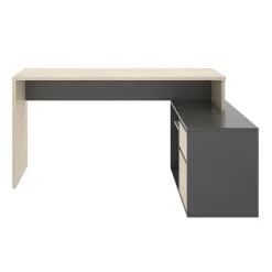 Scrivania ufficio salvaspazio 230x51cm rovere grafite Teddy