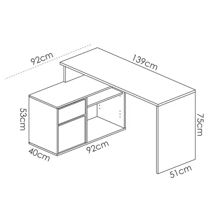 Scrivania ufficio salvaspazio moderna 230x51cm bianco opaco Teddy