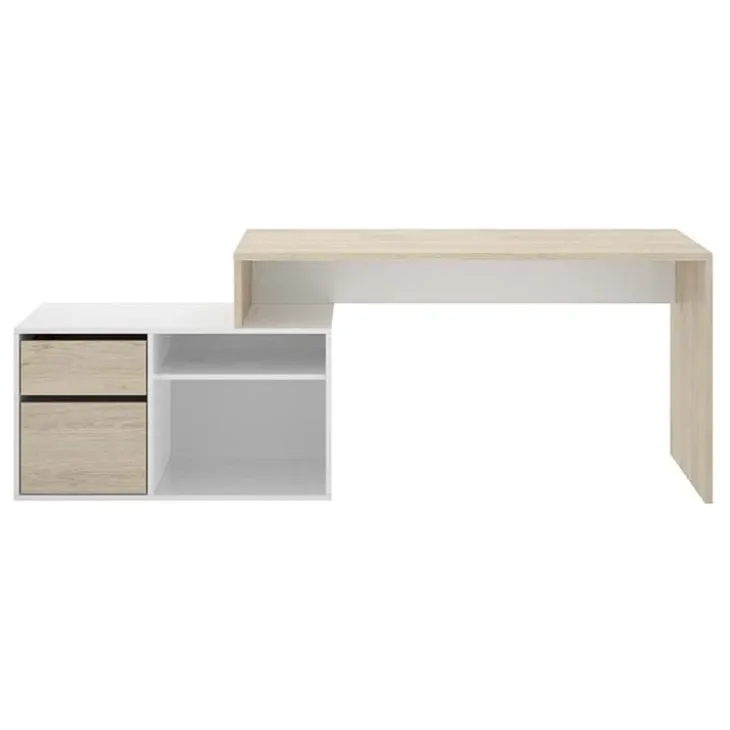 Scrivania ufficio salvaspazio 230x51cm rovere bianco Teddy