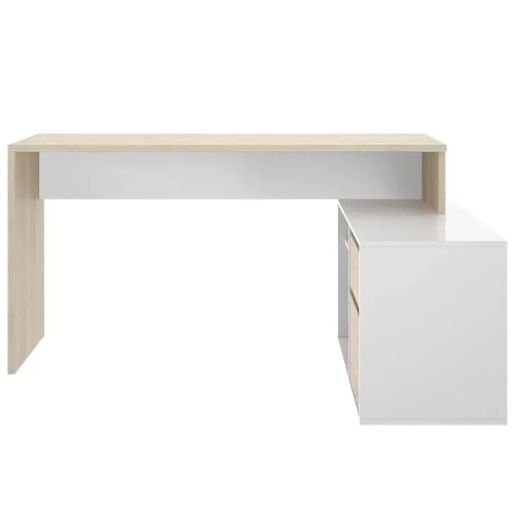Scrivania ufficio salvaspazio 230x51cm rovere bianco Teddy