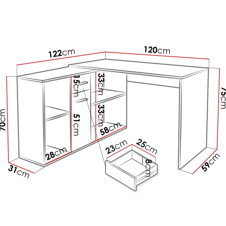 Scrivania ufficio 120x122cm angolare multiposizione bianco Riunion