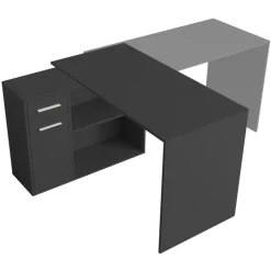 Scrivania ufficio 120x92cm angolare multiposizione nero Elisa