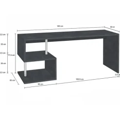 Scrivania ufficio 180x60cm antracite ErgoDesk