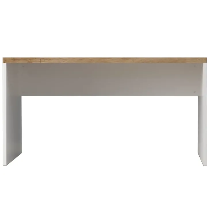 Scrivania ufficio 138x75cm bianco lucido rovere chiaro Opera