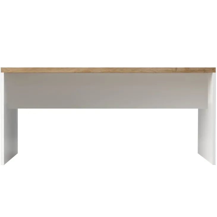 Scrivania ufficio 160x75cm bianco lucido rovere chiaro Opera