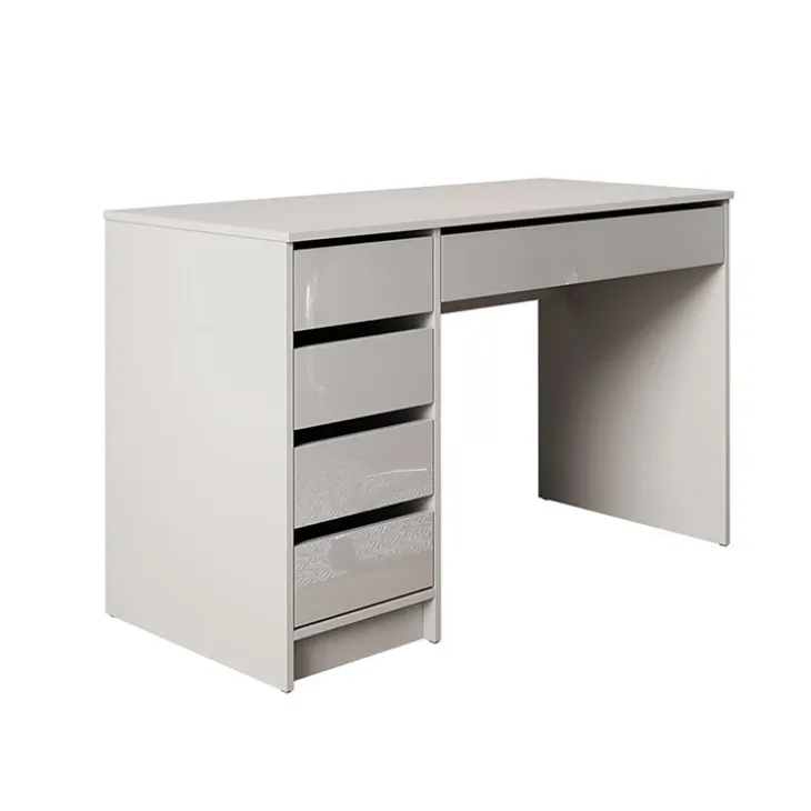 Scrivania ufficio 120x55cm 5 cassetti bianco lucido Blackpool