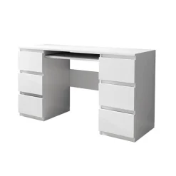 Scrivania ufficio 130x51cm 6 cassetti bianco Salford