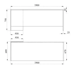 Scrivania ufficio 190x69cm moderna rovere Time X