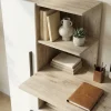 Scrivania ufficio 150x59cm rovere naturale bianco opaco Paulo