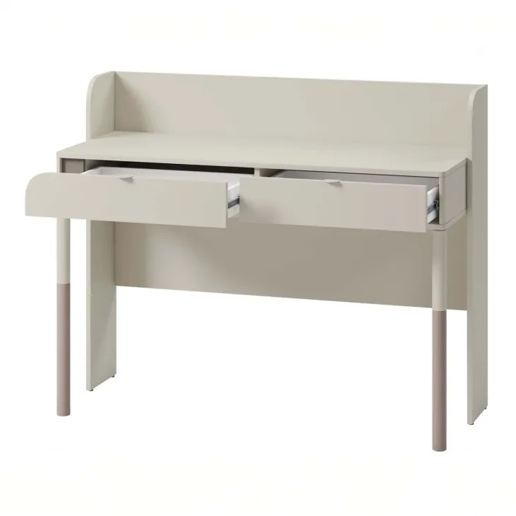 Scrivania 122x50cm 2 cassetti moderna beige cashmere Rita