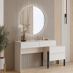 Scrivania 143x40cm con cassetti beige cashmere Simple