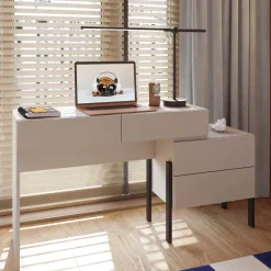 Scrivania 143x40cm con cassetti beige cashmere Simple