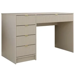 Scrivania 120x55cm con 5 cassetti cannettata beige Athena