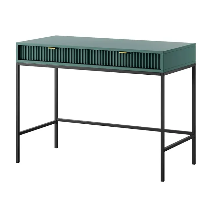 Scrivania 104x77cm consolle ingresso 2 cassetti moderna verde Alisa