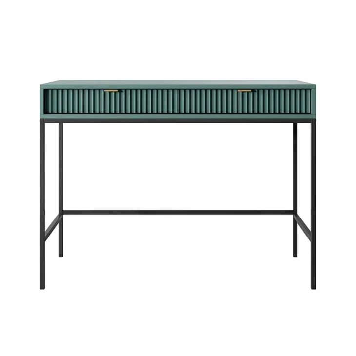Scrivania 104x77cm consolle ingresso 2 cassetti moderna verde Alisa