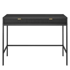 Scrivania 104x77cm consolle ingresso 2 cassetti moderna nero Alisa