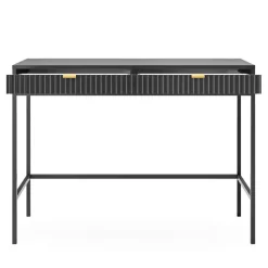 Scrivania 104x77cm consolle ingresso 2 cassetti moderna nero Alisa