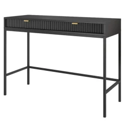 Scrivania 104x77cm consolle ingresso 2 cassetti moderna nero Alisa