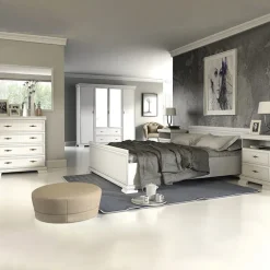 Scrivania 148x60cm shabby 3 cassetti bianco frassinato Kelly