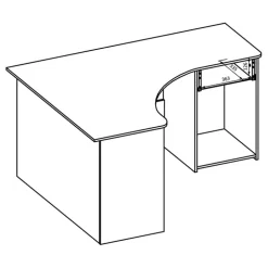 Scrivania 155x125cm ufficio angolare salvaspazio bianco William