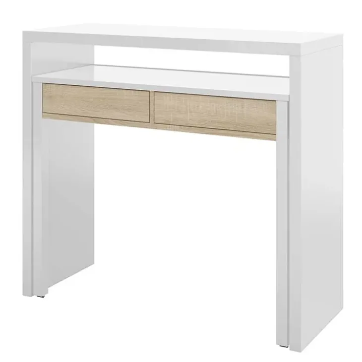 Scrivania 99x66cm ufficio moderna bianco opaco rovere Adam Gihome®