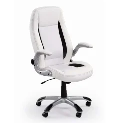 Sedia da gaming con braccioli e ruote da ufficio bianco Boxster