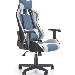 Sedia da gaming con ruote e braccioli da ufficio grigio turchese Amaranta