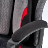 Sedia da gaming ergonomica con supporto lombare in tessuto grigio nero rosso Buzz